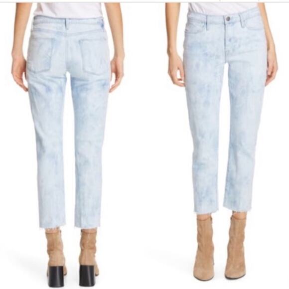 Frame Le High Tie-Dye Straight Jeans in Cloud - Picture 1 of 8